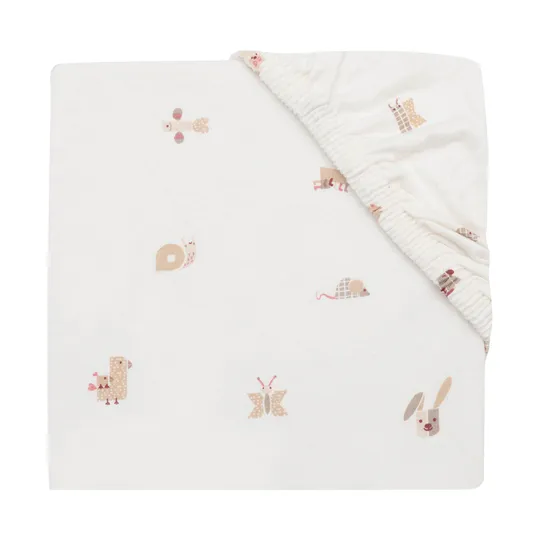 Jollein Spannbettlaken Jersey 70/75 x 140/150 cm - Animal Friends