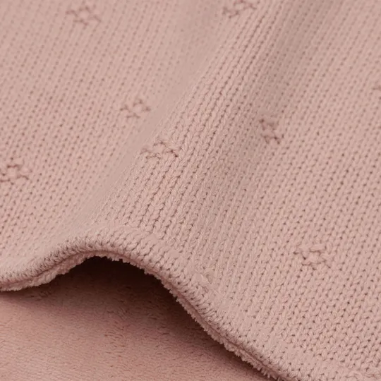 Jollein Cosy Knit Babydecke - 75x100 cm - Wild Rose/Velvet