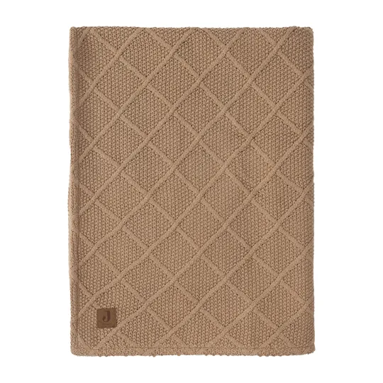 Jollein Check Knit Babydecke 75 x 100 cm - Biscuit / Teddy Fleece