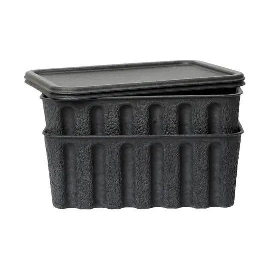 Ferm Living Aufbewahrungsboxen - Paper Pulp Box - Large - 2er - Set - Charcoal