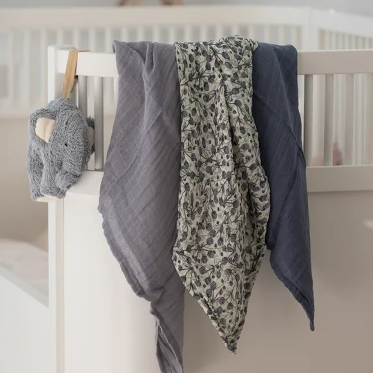 Sebra Hydrofiele Doeken Set - Blue Olive - Forest Lake Blue - 3 Stuks