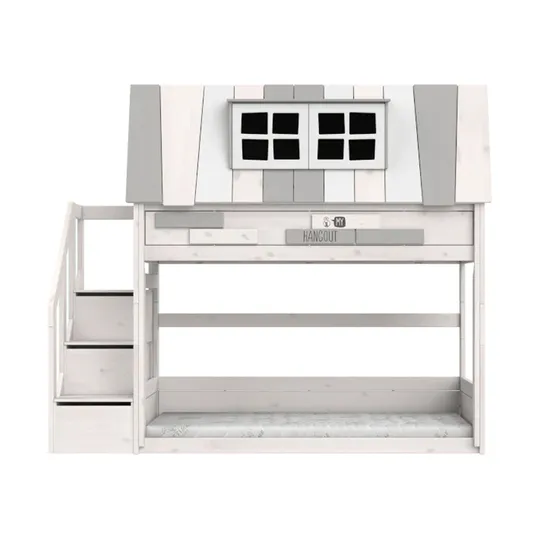 LIFETIME Kidsroom Etagenbett mit Treppenschrank – Premium Lattenrost