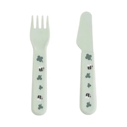 Done by Deer Foodie Geschirrset mit Saugnapf – Tiny Farm – Grün