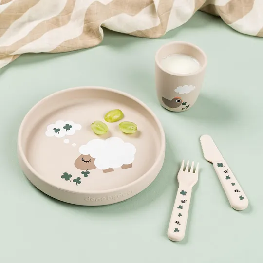 Done By Deer Stick & Stay Bord - Tiny Farm - Rond - 18 cm - Sand