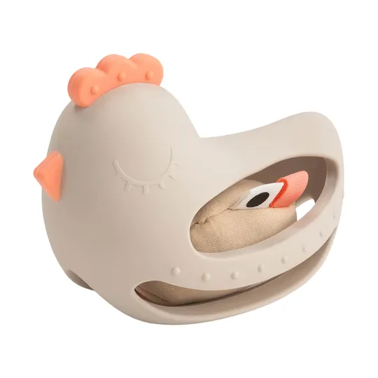 Done By Deer Clucky Greif- und Beißring mit Rassel – Sand