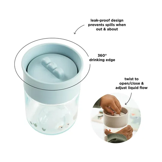 Done By Deer 360° Trinklernbecher -Tiny Farm – Blue