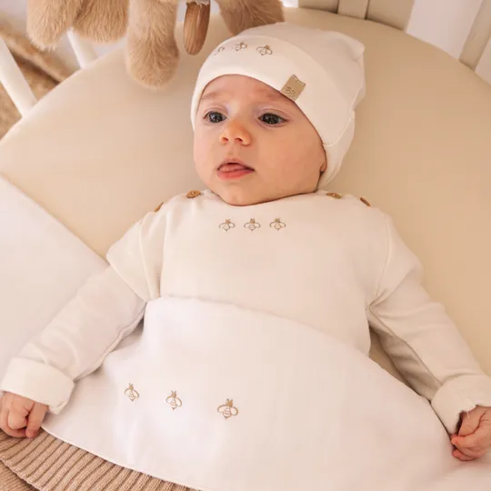 Bamboom Mütze Bees - Cream - Größe S (0-4M)