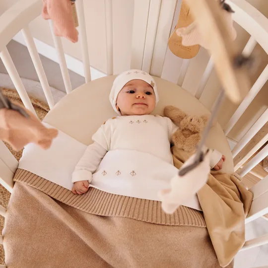 Bamboom Mütze Bees - Cream - Größe S (0-4M)