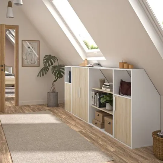 Diagone Unterschrank für Dachschrägen, 1-türig