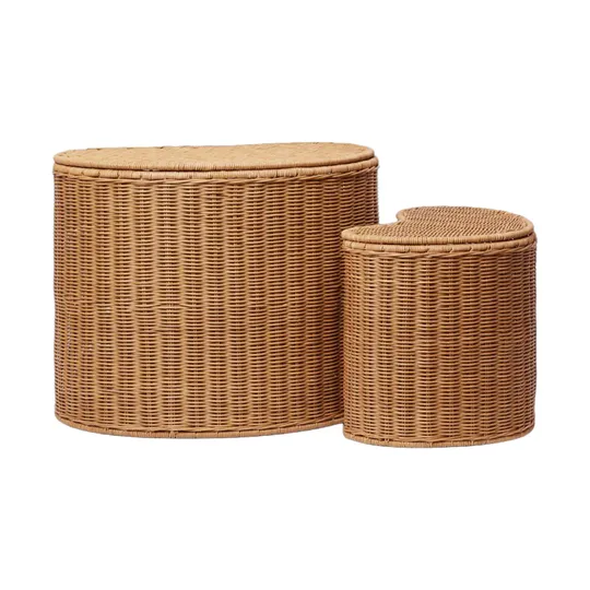 Ferm Living Aufbewahrungsset – Willora Flechtmöbel – 2er-Set – Natur