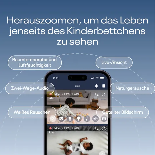 Nanit Pro Kamera-Babyphone + Flex-Ständer + Atemgurt