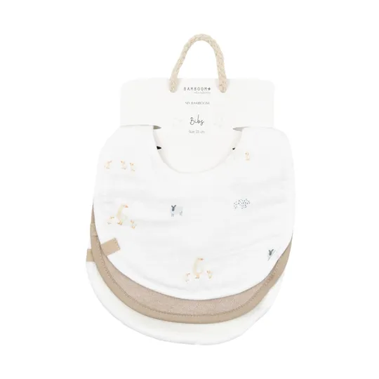 Bamboom Slabbetjes met drukknoop - 3 stuks