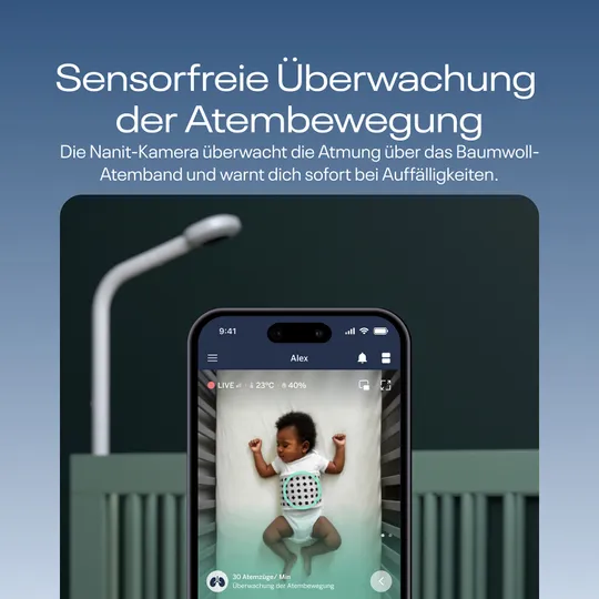 Nanit Pro Camera Babyphone + Floor Stand - Premium Babyphone mit App