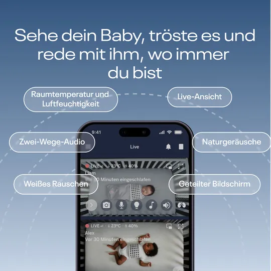 Nanit Pro Camera Babyphone + Floor Stand - Premium Babyphone mit App