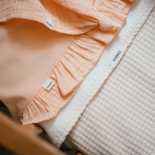 Koeka Malaga Babydecke - 100 x 75 - Cotton Fleece - Warm White