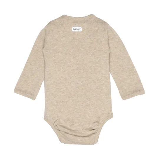 Lodger Wickelbody Langarm - Melange Beige
