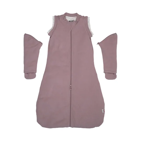 Lodger Rib Slaapzak Hopper - Maat 50/62 - Rose