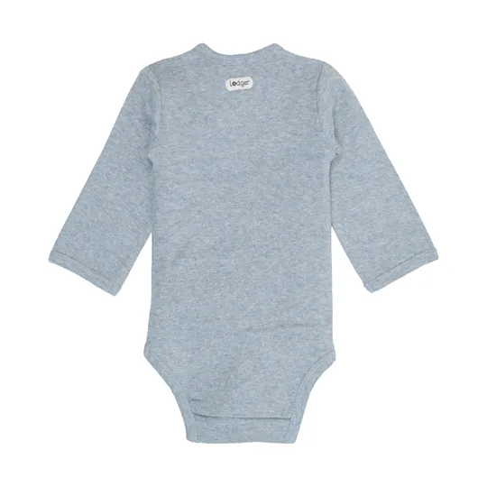 Lodger Babybody Langarm - Melange - Blue Fogg