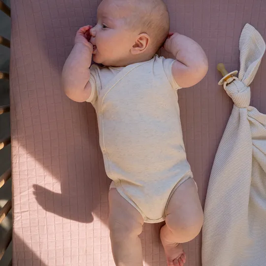 Lodger Babybody Kurzarm - Melange - Birch