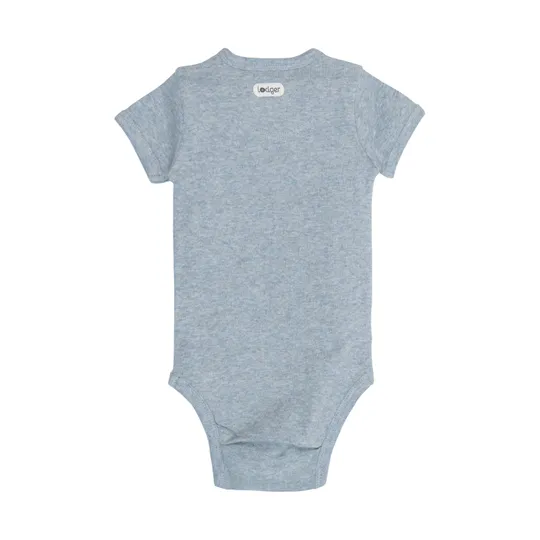 Lodger Babybody Kurzarm - Melange - Blue Fogg