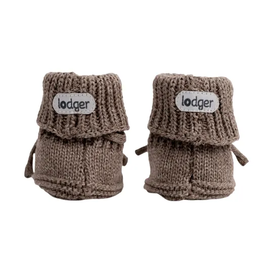 Lodger Hausschuhe - Gestrickt Mit Zopfmuster - 0-6 Monate