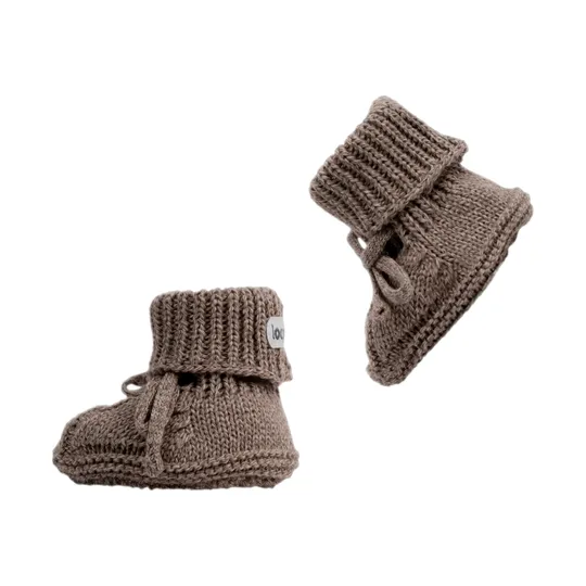 Lodger Hausschuhe - Gestrickt Mit Zopfmuster - 0-6 Monate