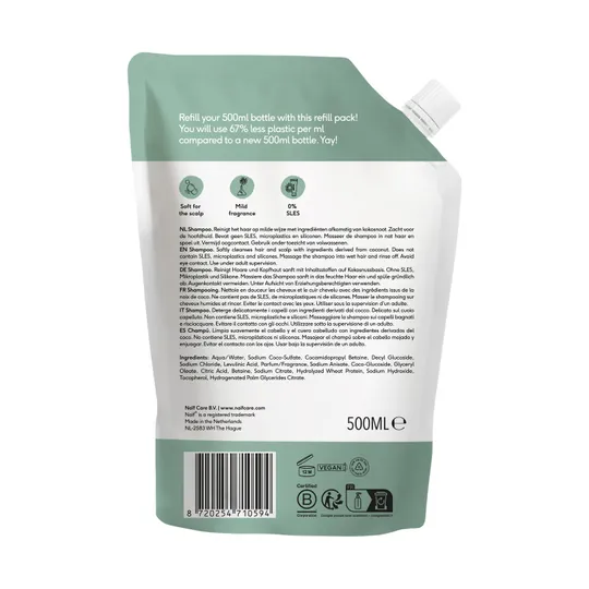 Naïf Navulverpakking Voedende Shampoo Voor Baby & Kids 500 ml