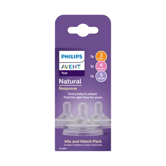 Philips Avent Natural Response Sauger – Mix & Match – 3 Stück – Flow 3/4/5