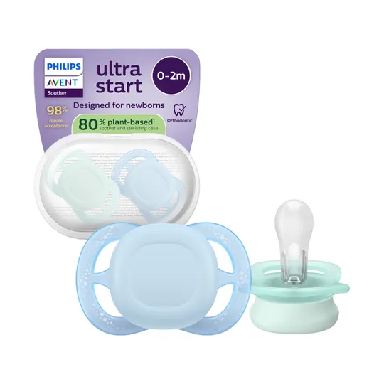 Philips Avent Ultra Start Fopspeen - 0-2 Mnd - 2 Stuks - Plant-based 