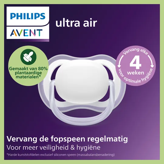 Philips Avent Schnuller - Ultra Air Nighttime - 6-18 Monate - Plant-based - 2 Stück