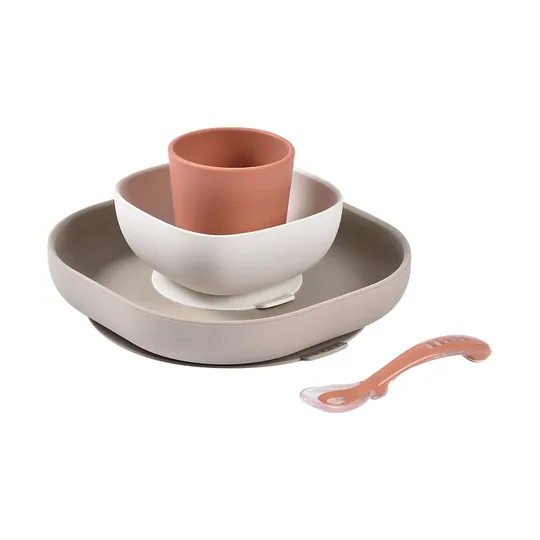 Beaba Geschirrset - Silikon - 4-Teilig