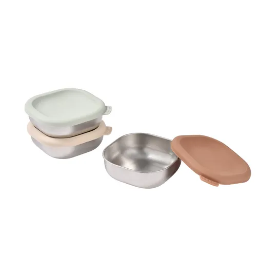 Beaba Edelstahl Snackboxen - Multi Use X3 - Natural