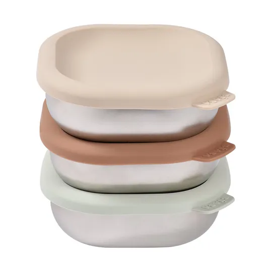 Beaba RVS Snack Doosjes - Multi Use X3 - Natural