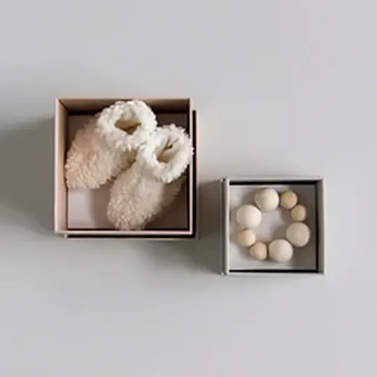 Nanami New Born Shoes - Teddy - Off White