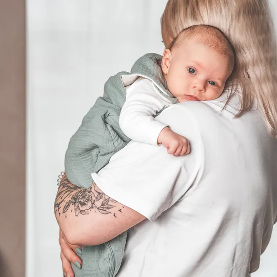 Julius Zöllner Muslin Babyslaapzak - Groen - Maat 68/74