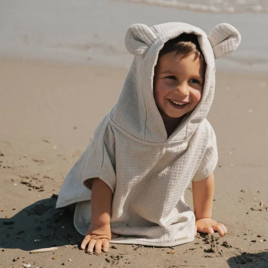 Bamboom Badponcho Baby 0–2 Jaar - Bamboe Wafel Terry