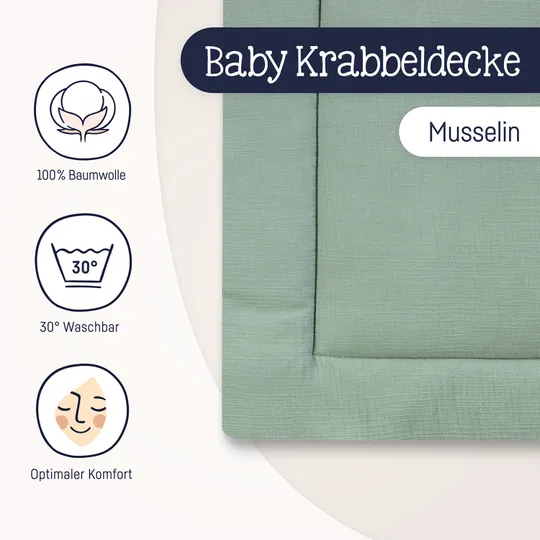 Julius Zöllner Musselin Krabbeldecke