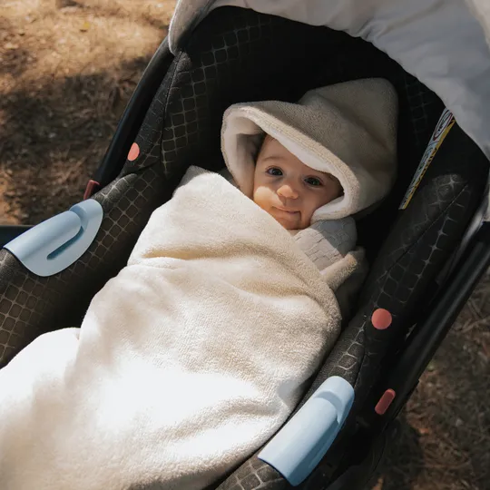 Bamboom Omslagdoek met Capuchon - 75x75 cm - Teddy - Sand