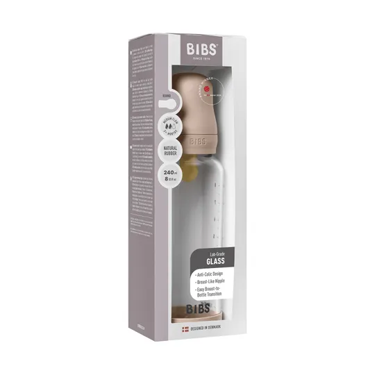 BIBS Fles - Medium Flow - 240 ml - Glas/Latex