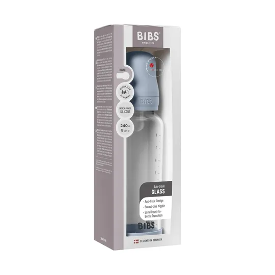 BIBS Flasche - Medium Flow - 240 ml - Silikon/Glas