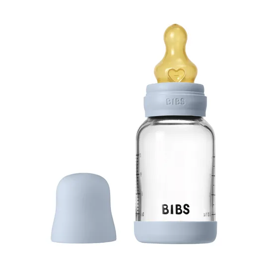 BIBS Flasche - Slow Flow - 120 ml - Glas/Latex