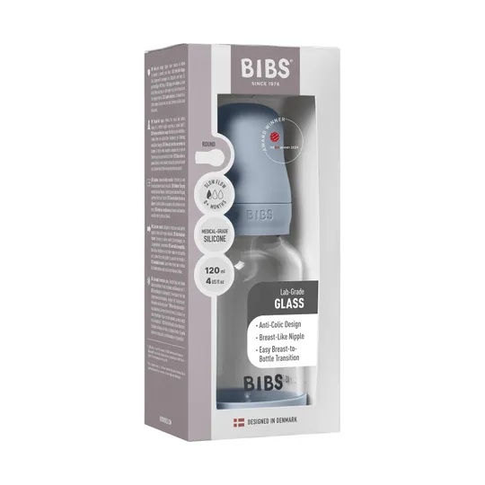 BIBS Flasche - Slow Flow - 120 ml - Silikon/Glas