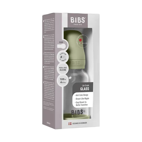 BIBS Flasche - Slow Flow - 120 ml - Silikon/Glas