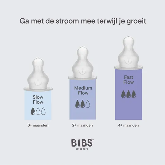 BIBS Flaschensauger Rund - Medium Flow - 2er - Pack - Silicone