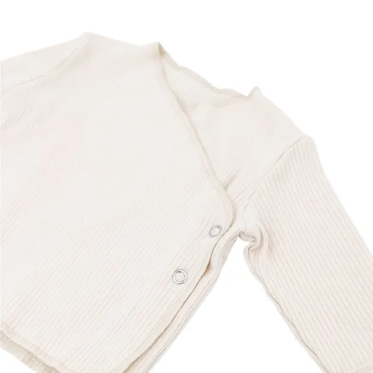 Bamboom Overslagshirt - Pure - Lange Mouw Creme