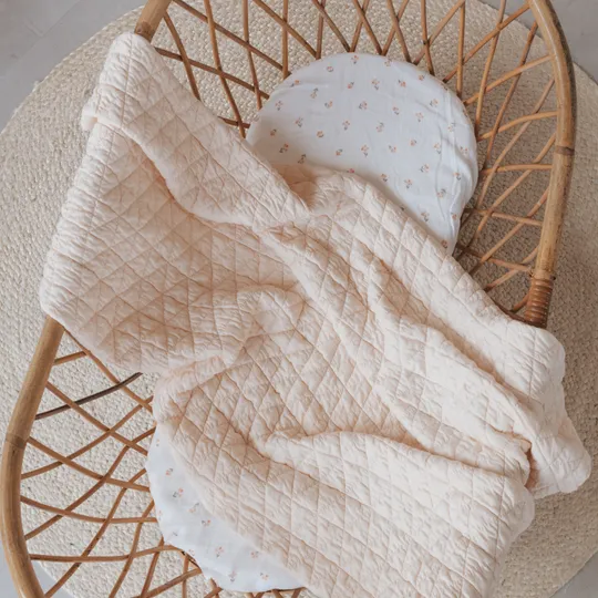 Bamboom Wrinkled Ledikantdecke - Water Peach