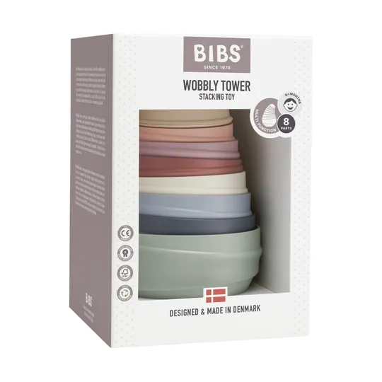 BiBs Stapelturm – Wobbly Tower – Bright Rainbow
