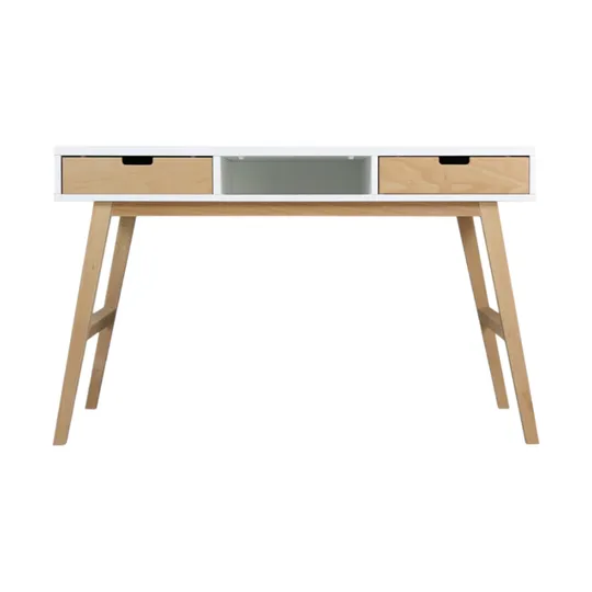 Bopita Lynn Bureau - Inclusief 2 Bakjes - Wit/Naturel