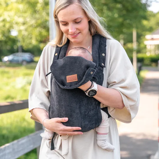 ByKay Click Carrier Classic Pro Babytrage - Ribbed Velvet - Smokey Black