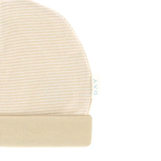 DAY Mutsje Gestreept - Cappucino - 0-6 Mnd